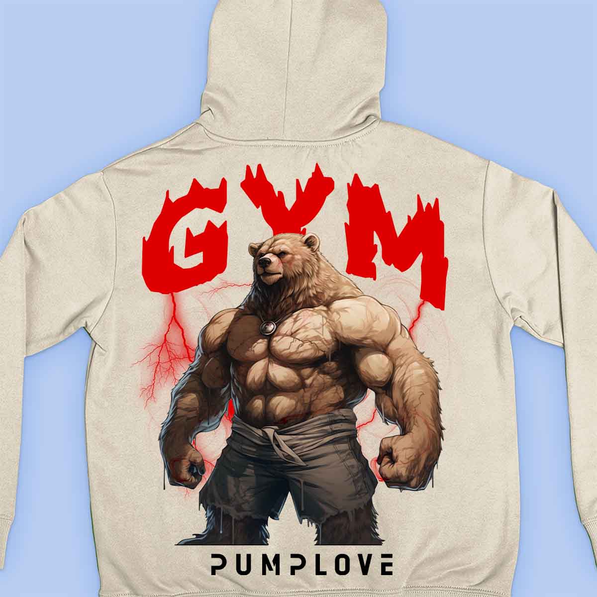 Gym Near - Sweat à capuche premium unisexe imprimé au dos
