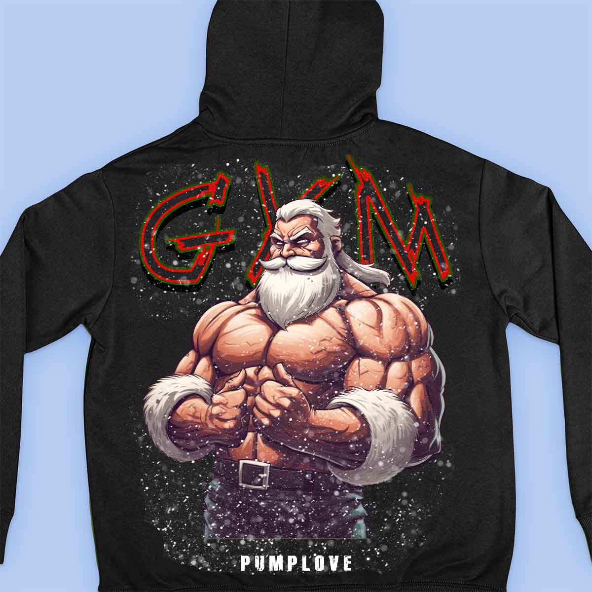 Gym Santa - Sweat à capuche premium unisexe Backprint