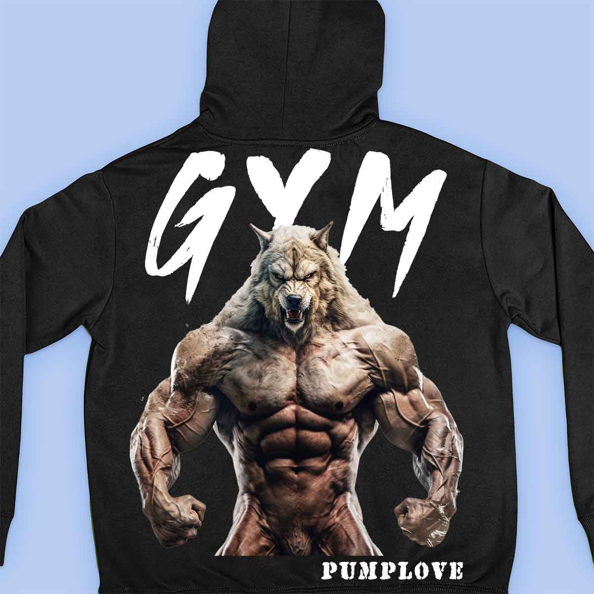 Gym Wolf - Premium Hoodie Unisex Backprint