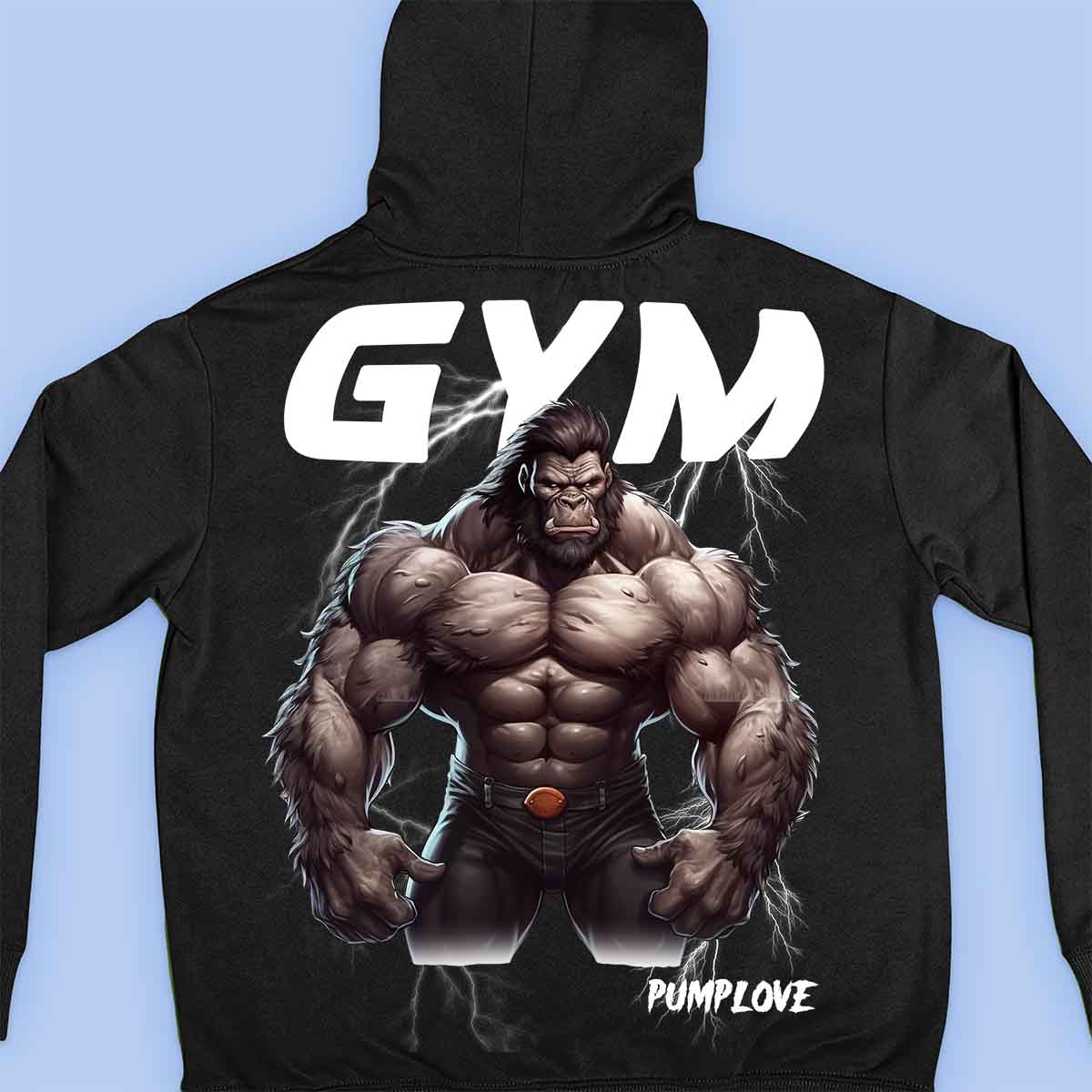 Gym Gorilla - Sweat à capuche Premium Unisexe Backprint