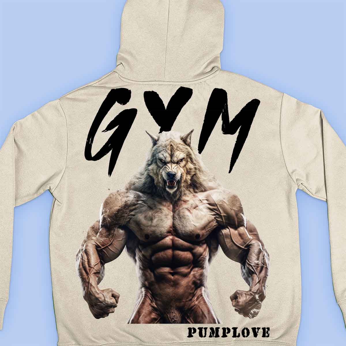 Gym Wolf - Premium Hoodie Unisex Backprint