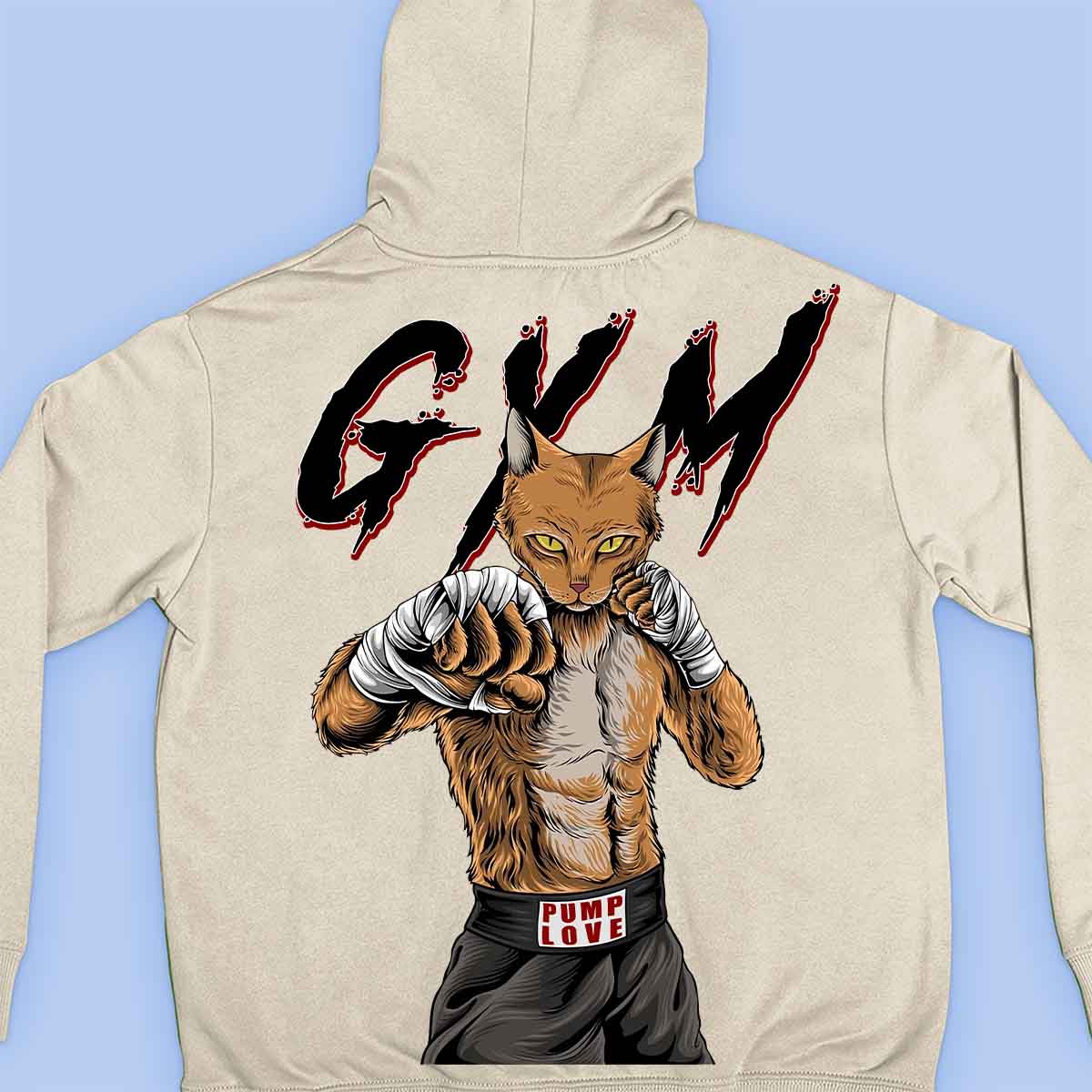 Gym Cat - Sweat à capuche Premium Unisexe Backprint